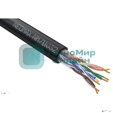 Кабель NEOMAX NM711032 U/UTP cat.5e 4x2x0.46, 25 AWG, Медь, внешний, PE, 305м, черный