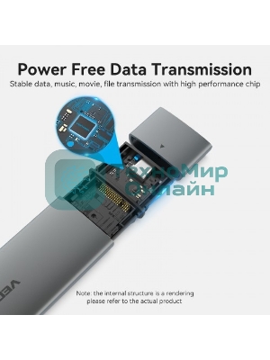 Корпус для SSD Vention USB 3.1 Gen 2-C M.2 NVMe Серый