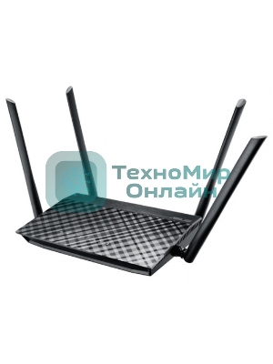 Маршрутизатор беспроводной Asus RT-AC1200 10/100BASE-TX черный (Dual Band)