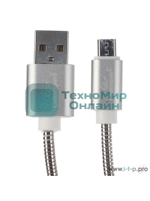Кабель USB2.0 Cablexpert CC-G-mUSB02S-0.5M, AM/microB, серия Gold, длина 0.5м, серебро, блистер