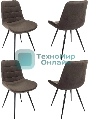 Стул для дома Бюрократ CH-K2_4 комплект 4 шт коричневый Holland 74 металл черный на ножках