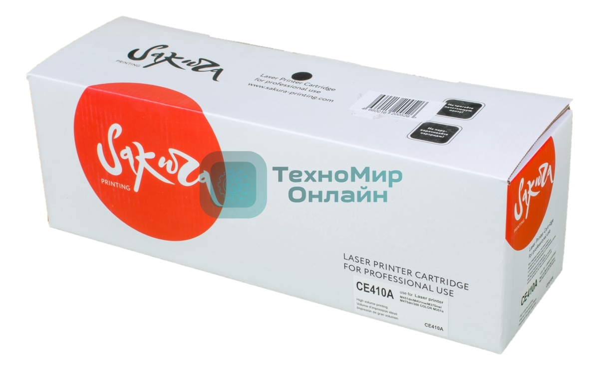 Картридж лазерный Sakura CE410A для HP Laserjet Pro 400 Color M451DN/M451DW/451NW/MFP M475DW/M475DN, Laserjet 300 color MFP M375N, черный, 2200 к.