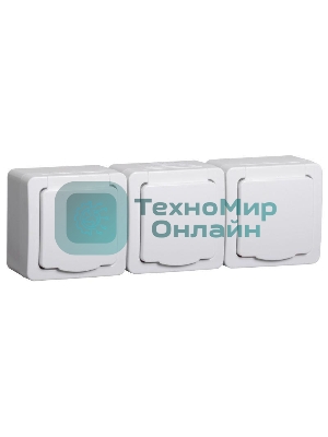 Розетка IEK ERMP32-K01-16-54-EC РСб23-3-ГПБб роз 3м с з/к о/у IP54 (белый) ГЕРМЕС PLUS