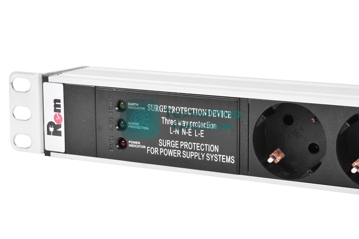 Аксессуар ЦМО Вертикальный блок розеток Rem-16 с фил. и инд., 20 Shuko, 16A, алюм., 33-38U, шнур 3 м. (R-16-20S-FI-1420-3)