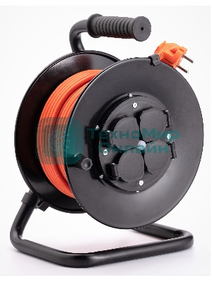 Удлинитель силовой Starwind ST-PSR4.30/G-20 4x3.0 кв.мм 4 розет. 30 м ПВС 20A катушка темно-серый