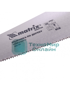 Ножовка Matrix по дереву,500 мм,волновая вырубка,3-4 TPI,зуб 2D,каленый зуб,двухкомп.руко-ка MASTER
