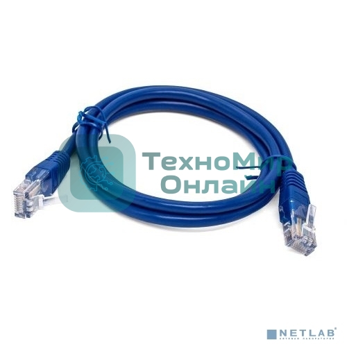 Кабель патч-корд, Filum FL-U6-2M-BL U/UTP 6 cat. 2м, 26AWG(7x0.16 мм), омедненный алюминий (CCA), PVC, синий