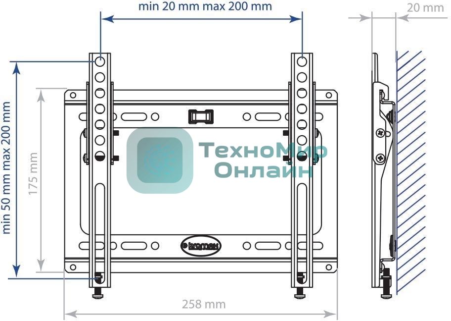 Кронштейн Kromax IDEAL-6 белый, для LED/LCD TV 15