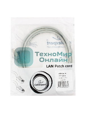 Патч-корд FTP Cablexpert cat.6, 1.5м, литой, многожильный, серый