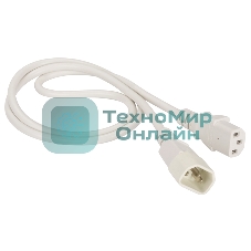 Шнур питания Lanmaster C13-C14, 3х0.75, 220В, 10А, белый, 2 метра