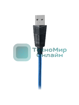 Гарнитура проводная SVEN AP-U980MV, черный-синий (USB, LED, 7.1, 2.2m)