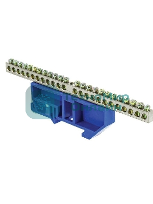 Шина нулевая N 6х9 24 отвер. никель син. изолятор на DIN-рейку PROxima EKF sn1-63-24-d