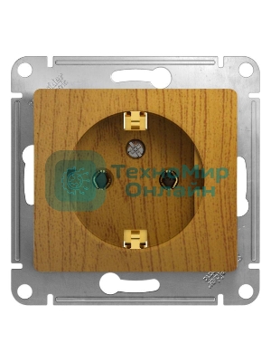 Механизм розетки 1-м СП Glossa 16А с заземл. дер. дуб SchE GSL000543