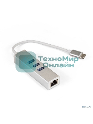 Кабель-адаптер ExeGate EXE-77C-45 (USB3.0 Type-C --> 3xUSB3.0 + 1xRJ45 UTP 1000Mbps RLT8153)