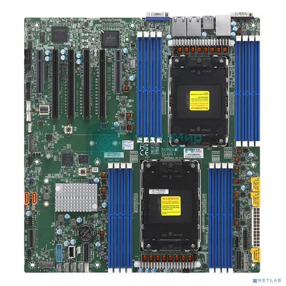 Материнская плата Supermicro MBD-X13DEI-B 2xLGA-4677, Intel Xeon SP gen 4, Intel C741, 16x DDR5 4800/4400/4000 MHz. 2x1Gbe Base-T BCM5720+1xMgmt LAN, 10xSATA3, 2xSATA-DOM, 6xUSB3, 4xPCI-Ex16+2xPCI-E x8+3xMCIO x8, 2xM.