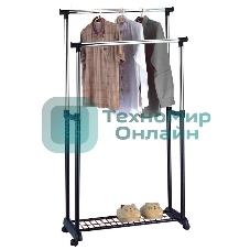 Вешалка напольная Рыжий кот GR-03A (2 перекладины, с сеткой внизу), размер: 75x42x90-160 см