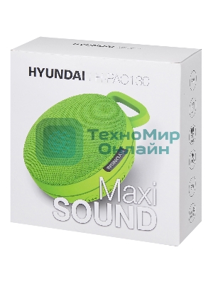 Колонка портативная Hyundai H-PAC130 светло-зеленый 3W 1.0 BT/3.5Jack/USB 10м 300mAh