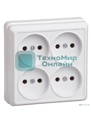 Розетка 4-м ОП Октава 10А IP20 без заземл. белый IEK ERO40-K01-10-DC