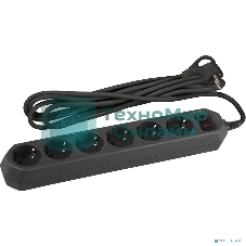 Сетевой фильтр USF-6es-5m-B-BOX Сет.фильтр базовая защита, с/з, с выкл, 6гн, 5м, ПВС, 10А, Б0037265 ЭРА