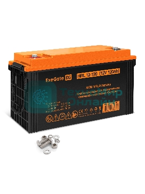 Аккумуляторная батарея ExeGate EX285657RUS HRL 12-120 (12V 120Ah, под болт М8)