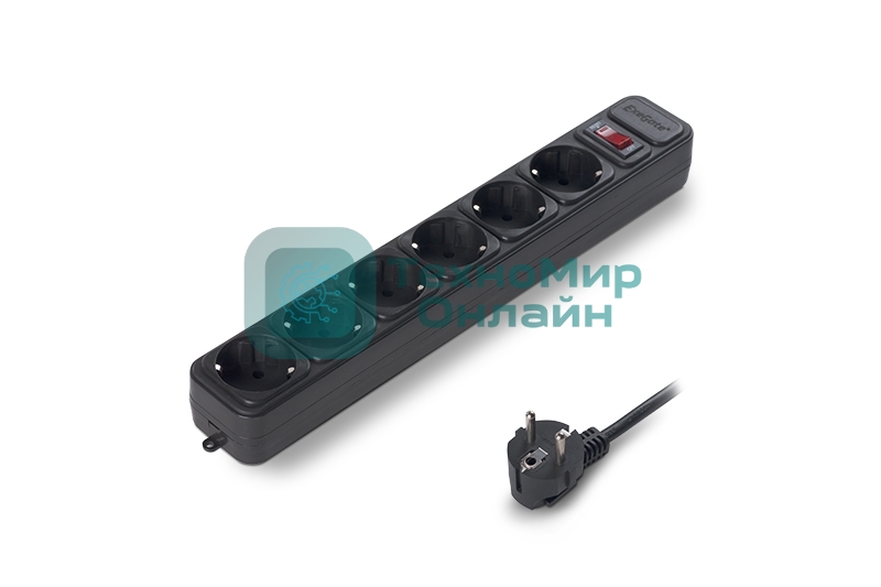Сетевой фильтр ExeGate EX119393RUS SP-6-3B (6 розеток, 3 м, евровилка, черный)