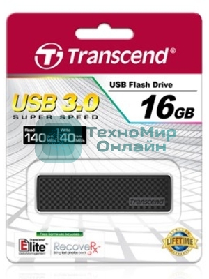 Флешка USB Transcend JetFlash 780 (TS16GJF780), 16 Gb, USB 3.0, R/W 140/40, черный/серебристый