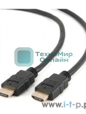 Кабель Cablexpert HDMI CC-HDMI4-0.5M, 19M/19M, v2.0, медь, позол.разъемы, экран, 0.5м, черный, пак