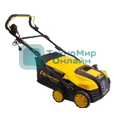 Скарификатор электрический CHAMPION ESC1840 Мощность двигателя 1800 Вт, Напряжение сети 230,50 В, Гц, Вес c травосборником 12 кг, Ширина обработки 400 мм, Высота аэрации от -13 до -1 мм, Высота скарификации от -9 до 3 мм, Тип/объем травосборника ткань/55 л, Регулировка высоты обработки/количество положений 4, Уровень мощности звука 104 дБ, Уровень звукового давления скарификатор/аэра 85,56 (K=3 дБа) дБ, Уровень вибрации на рукоятке 5,5 (K=1,5 м/с) м/с2.