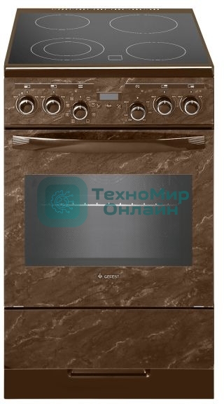 Плита электрическая Gefest ЭП Н Д 5560-03 0054 коричневый, конфорок 4 шт, духовка 55 л, 50 см x 85 см x 58.5 см