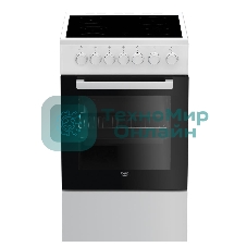 Плита электрическая Beko FSE57110GW белый, конфорок 4 шт, духовка 55 л, гриль, 50 см x 85 см x 60 см