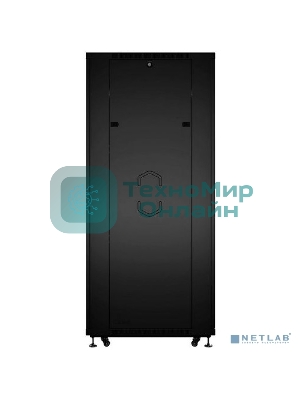 Шкаф серверный напольный Cabeus, IP20, 42U, 2055х800х1000 мм (ВхШхГ), дверь: перфорация, боковая панель: сплошная, разборный, черный