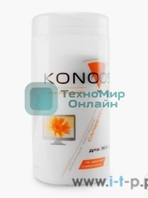 Чистящие средства Konoos KBF-100 Салфетки для ЖК-экранов в банке, 100 шт.