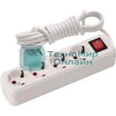 Удлинитель LEZARD 720-0403-402с/з 4 входа 3 м с выключателем серии LILA