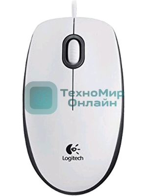 Мышь проводная Logitech M100 белый, 1000 dpi, USB, кнопки - 3