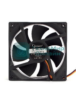 Вентилятор для корпуса Gembird черный, 92 мм, 2000 об/мин, 22.5 дБ, 3 pin