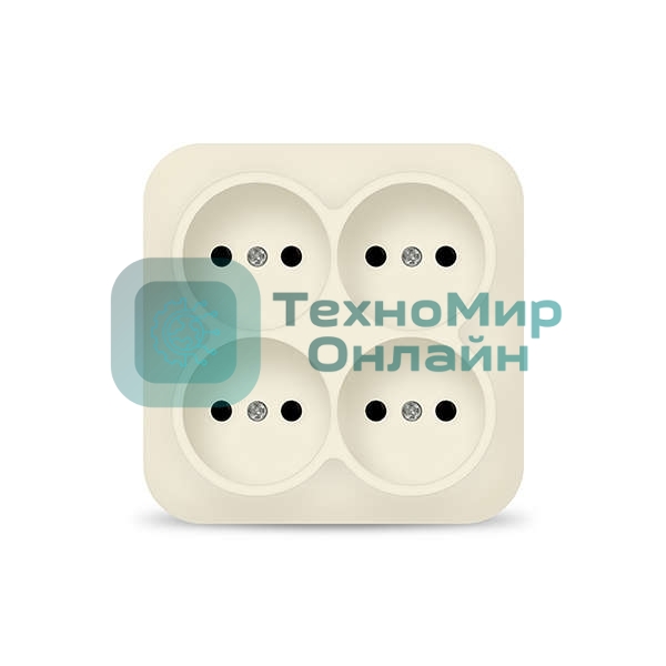 Розетка 4-м ОП 10А IP20 квадрат. без заземл. сл. кость IONICH 1453