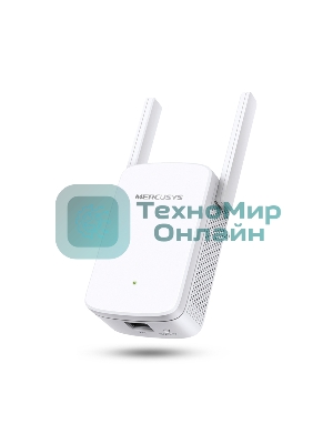 Усилитель сигнала Mercusys ME30 AC1200 Wi-Fi Range Extender, 300 Mbps at 2.4 GHz + 867 Mbps at 5 GHz, 1 x 10/100 LAN, 2× Fixed External Antennas, Wall Plugged, WPS/Reset Button, Signal Indicator, Range Extender/Access Point mode, Adaptive Path Selection