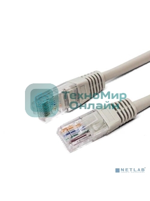 Кабель патч-корд, Filum FL-U5-C-1M U/UTP 5e cat. 1м, 26AWG(7x0.16 мм), чистая медь, PVC, серый