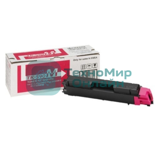 Картридж лазерный Kyocera TK-590M (1T02KVBNL0 пурпурный для FS-C2026MFP/C2126MFP/C2526MFP/C2626MFP/C5250DN, P6026CDN/P6526CDN 5000 стр.
