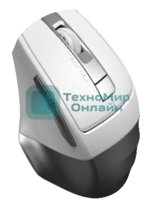 Мышь беспроводная A4Tech Fstyler FG35 серебристый/белый, 2000 dpi, радиоканал, USB, кнопки - 6