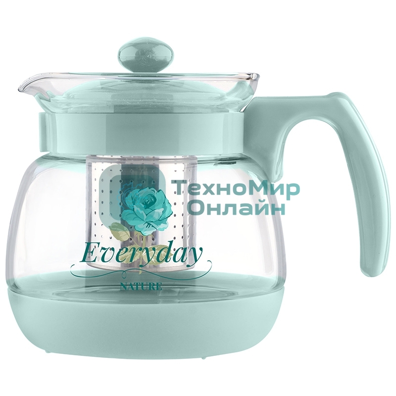 Чайник заварочный MENTOLO, 950 мл из жаропрочного стекла с фильтром из нерж стали