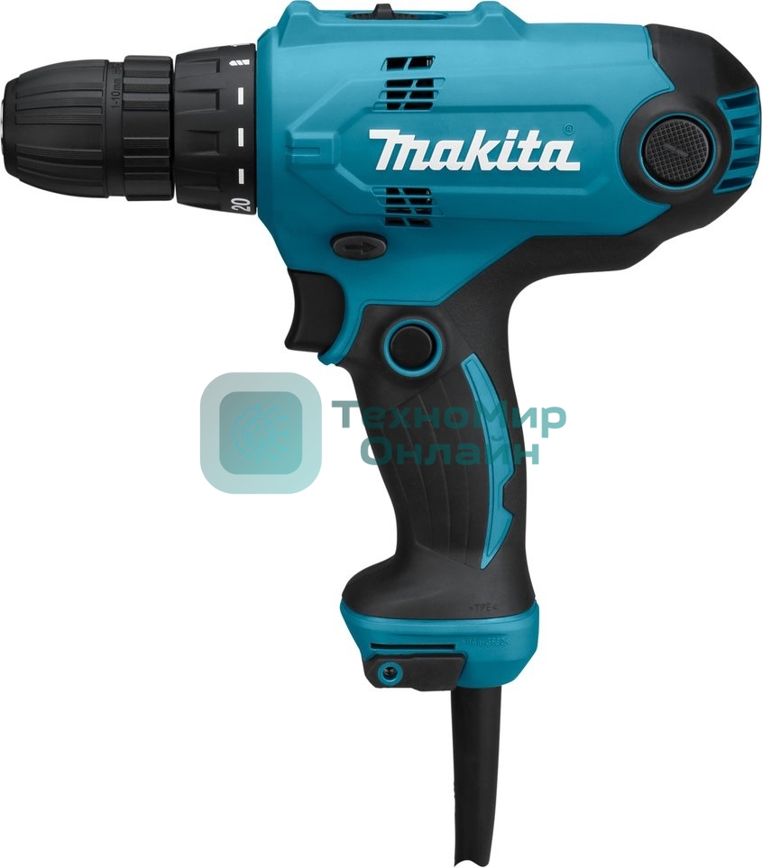Дрель Makita DF0300 320Вт,БЗП-10мм,0-450\0-1500об\м,1.2кг,кор