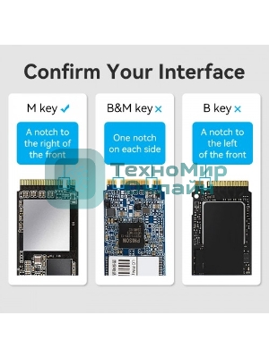 Корпус для SSD Vention USB 3.1 Gen 2-C M.2 NVMe Серый