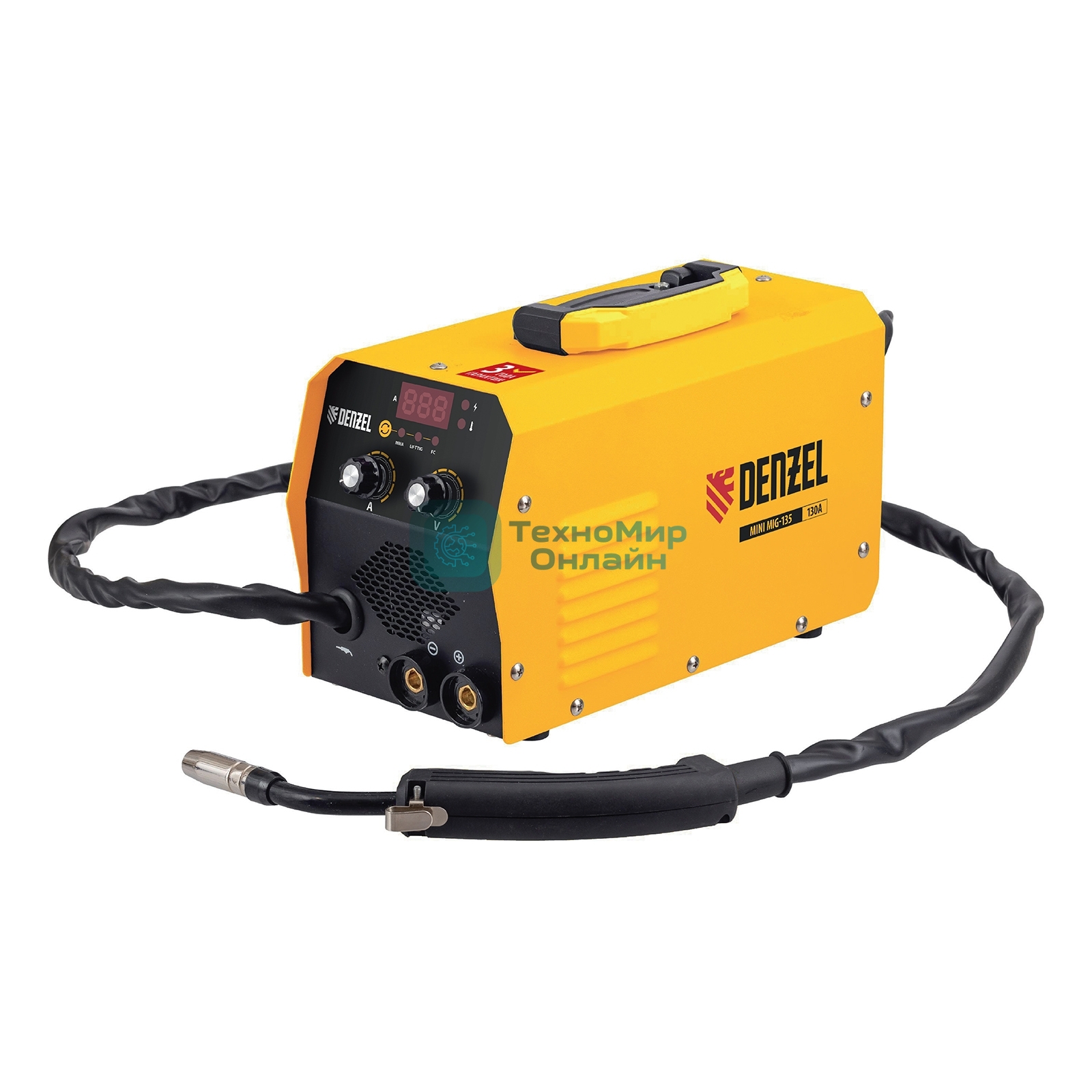 Аппарат инверторный полуавтоматической сварки Denzel Mini MIG-135, 130 А, ПВ 60%