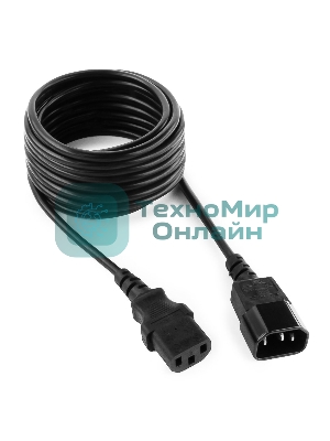 Кабель питания сист.блок-монитор Gembird 4.5-5.0м, черный, с зазем., пакет
