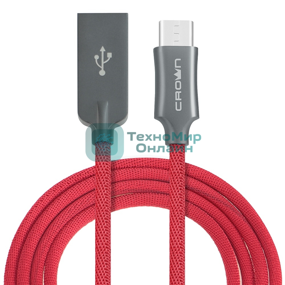 Кабель Crown USB - USB Type-C CMCU-3132C red