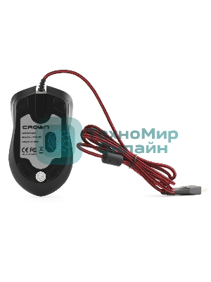 Мышь проводная Crown Gaming CMXG-804 черный, 2000 dpi, USB, кнопки - 9