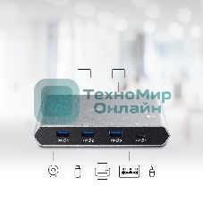 Переключатель ATEN 2-Port USB-C Gen 2 Sharing Switch with Power Pass-through