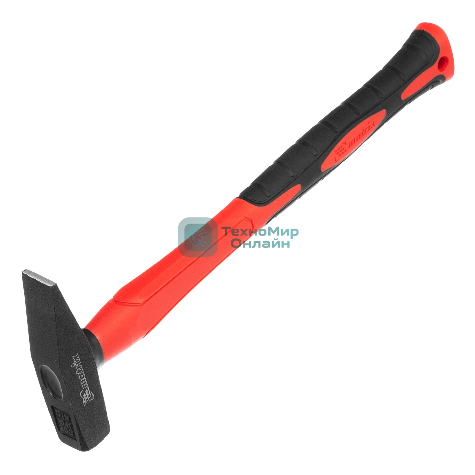 Молоток слесарный Matrix optimal 200 г, фибергласовая обрезиненная рукоятка, квадратный боек