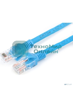Патч-корд LSZH медный UTP Cablexpert PP30-5M/B cat.5e, 5м, литой, многожильный, синий